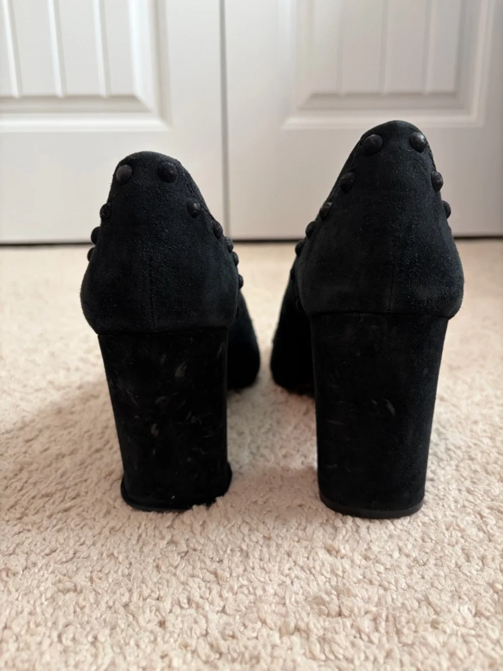 Tory Burch Studded Suede Black Pumps Heels‎ Women's Size 9.5 Read